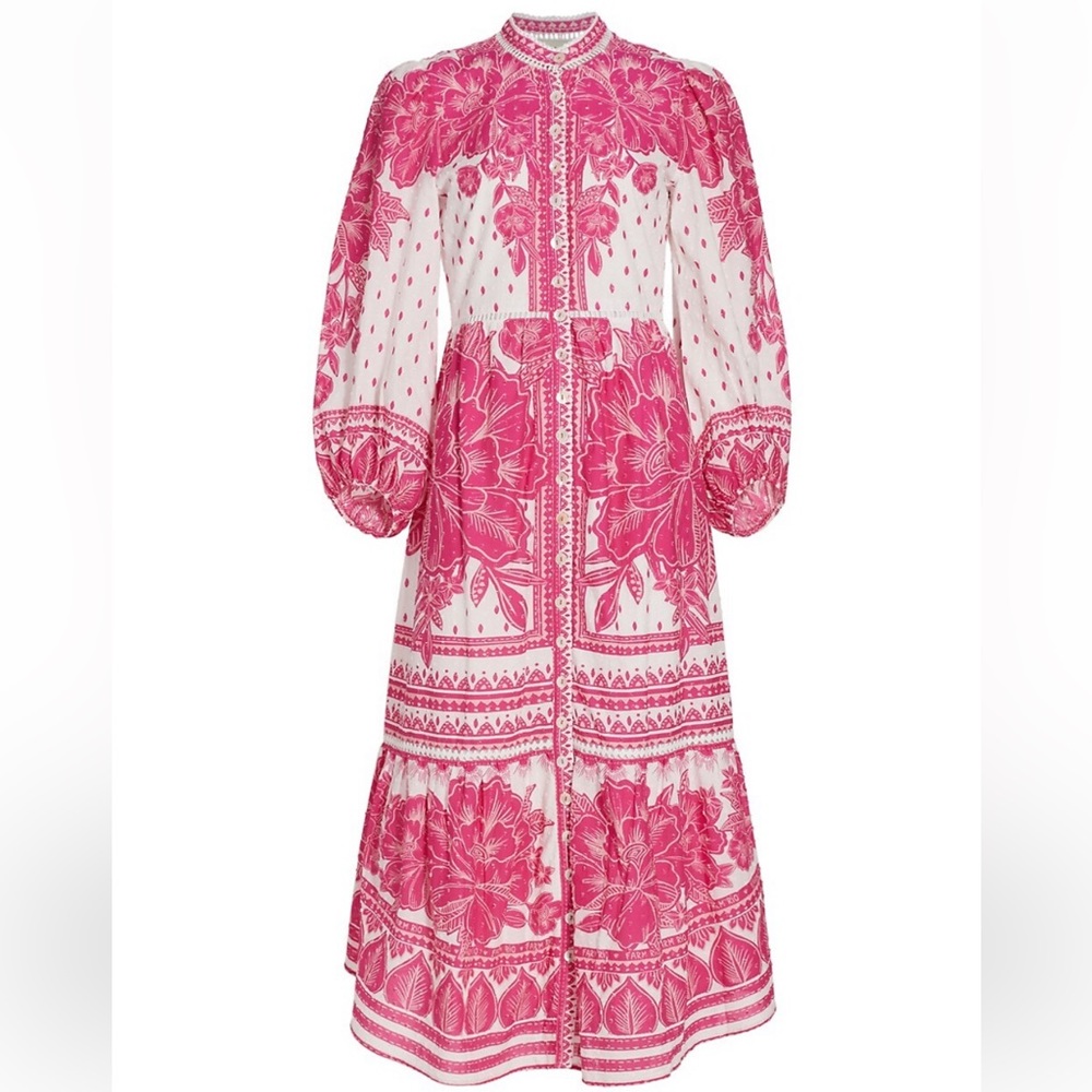 Farm Rio Maxi Dress in Tropical Floral Pink